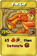Wizard101 Fire spell card: Fire Cat, Spell ID 14350