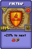 Wizard101 Fire spell card: Fire Trap, Spell ID 14352
