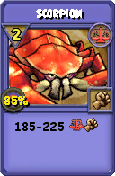 Wizard101 Balance spell card: Scorpion, Spell ID 14356