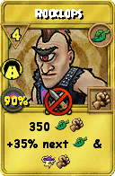Wizard101 Life spell card: Rocklops, Spell ID 14377