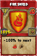 Wizard101 Fire spell card: Fire Shield, Spell ID 14387