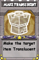 Wizard101 School 16 spell card: Make Translucent, Spell ID 14391