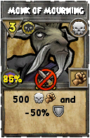 Wizard101 Death spell card: Monk of Mourning, Spell ID 14403
