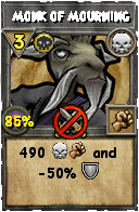 Wizard101 Death spell card: Monk of Mourning, Spell ID 14406