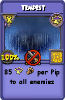 Wizard101 Storm spell card: Tempest, Spell ID 14408