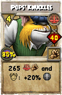 Wizard101 Balance spell card: Pops' Knuckles, Spell ID 14410