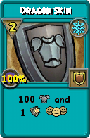Wizard101 Ice spell card: Dragon Skin, Spell ID 14412