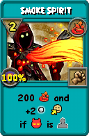 Wizard101 Fire spell card: Smoke Spirit, Spell ID 14416