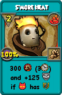 Wizard101 Fire spell card: S'more Heat, Spell ID 14420