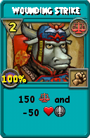 Wizard101 Balance spell card: Wounding Strike, Spell ID 14425