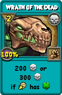 Wizard101 Death spell card: Wrath of the Dead, Spell ID 14428
