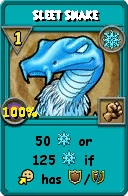 Wizard101 Ice spell card: Sleet Snake, Spell ID 14429