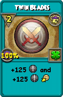 Wizard101 Storm spell card: Twin Blades, Spell ID 14430