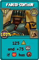 Wizard101 Myth spell card: Fabled Centaur, Spell ID 14433