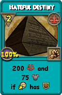 Wizard101 Balance spell card: Hateful Destiny, Spell ID 14435