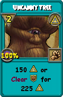 Wizard101 Myth spell card: Uncanny Tree, Spell ID 14443