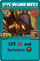 Wizard101 Fire spell card: Dive-Bomber Beetle, Spell ID 14445