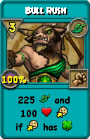 Wizard101 Life spell card: Bull Rush, Spell ID 14446