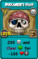 Wizard101 Death spell card: Buccaneer's Raid, Spell ID 14447
