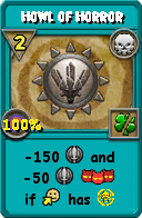 Wizard101 Death spell card: Howl of Horror, Spell ID 14455