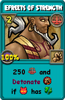 Wizard101 Balance spell card: Efreets of Strength, Spell ID 14456