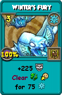 Wizard101 Ice spell card: Winter's Fury, Spell ID 14461