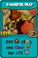 Wizard101 Fire spell card: Simmering Heat, Spell ID 14462