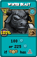 Wizard101 Ice spell card: Winter Blast, Spell ID 14467