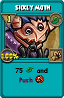 Wizard101 Life spell card: Sickly Moth, Spell ID 14472