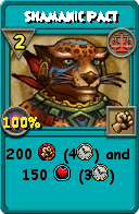 Wizard101 Balance spell card: Shamanic Pact, Spell ID 14473