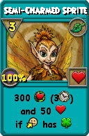 Wizard101 Life spell card: Semi-Charmed Sprite, Spell ID 14475