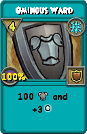 Wizard101 Ice spell card: Ominous Ward, Spell ID 14480
