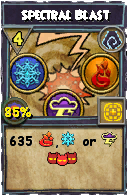 Wizard101 Shadow spell card: Spectral Blast, Spell ID 14488