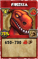 Wizard101 Fire spell card: Firezilla, Spell ID 14494