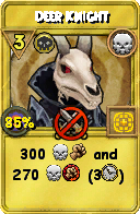 Wizard101 Death spell card: Deer Knight, Spell ID 14505