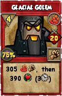 Wizard101 Fire spell card: Glacial Golem, Spell ID 14512