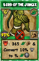 Wizard101 Life spell card: Lord of the Jungle, Spell ID 14534