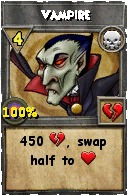 Wizard101 Death spell card: Vampire, Spell ID 14539