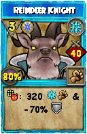 Wizard101 Ice spell card: Reindeer Knight, Spell ID 14544