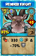 Wizard101 Ice spell card: Reindeer Knight, Spell ID 14545