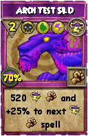 Wizard101 Storm spell card: Arch Test SLD, Spell ID 14550