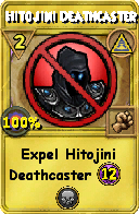 Wizard101 Myth spell card: Hitojini Deathcaster, Spell ID 14607