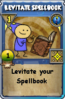 Wizard101 Cantrips spell card: Levitate Spellbook, Spell ID 14638