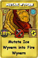 Wizard101 Ice spell card: Mutate Wyvern, Spell ID 14641