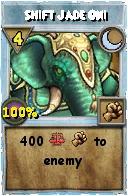 Wizard101 Moon spell card: Shift Jade Oni, Spell ID 14643
