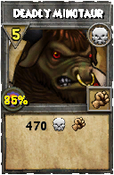 Wizard101 Death spell card: Deadly Minotaur, Spell ID 14648