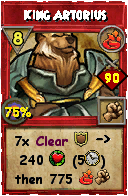 Wizard101 Fire spell card: King Artorius, Spell ID 14649