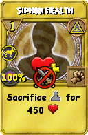 Wizard101 Myth spell card: Siphon Health, Spell ID 14655