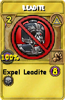 Wizard101 Myth spell card: Leadite, Spell ID 14656