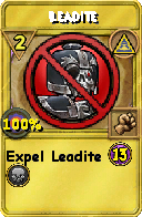 Wizard101 Myth spell card: Leadite, Spell ID 14658